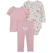 Trio 2 Body Camiseta Calça Rosa Carters Menina