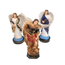 trio anjos arcanjos são rafael miguel e gabriel 31cm gesso