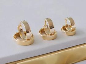 Trio argola click lisa banhado a Ouro