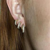 Trio Argola Folheada com Zircônia