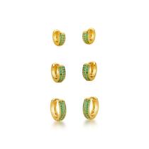 Trio Argolas cravejadas com Zirconias Atraktiva Banhadas a Ouro 18k