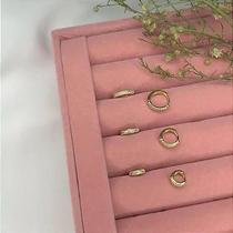 Trio Argolas Folheada Cravejada de Zircônia