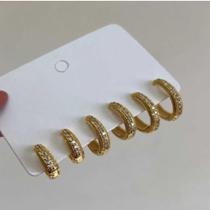 Trio Argolinha Cravejada Elite