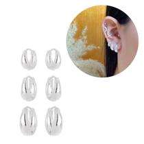 Trio Argolinhas Bia Brinco Segundo Furo Prata925 Garantia Vitalícia