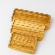 Trio Bandejas Decorativas Retangulares Madeira Pinus Rústica Trio Bandejas Decorativas Retangulares Madeira Pinus Rústica