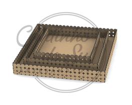 Trio bandejas em mdf para decoração e organização de festa /casa Trio bandejas em mdf para decoração e organização de festa /casa
