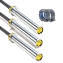 Trio Barras Olímpica Exercício Funcional 2.0m 15kg Oficial Presilhas Flexbe Fitness