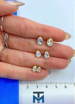 Trio Brinco Gota Zircônia Cristal - Conjunto 3 Pares - Banho Ouro 2 Milésimos Camada Com Verniz italiano Trio Brinco Gota Zircônia Cristal - Conjunto 3 Pares - Banho Ouro 2 Milésimos Camada Com Verniz italiano