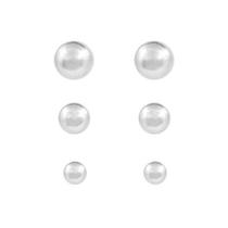 Trio Brinco Prata 925 Bolinha 2,5mm 3mm 4mm