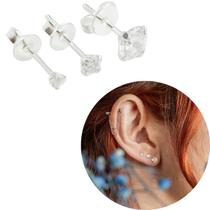 Trio Brincos Ponto de Luz Zircônia Cristal 5/3/2mm Trio Brincos Ponto de Luz Zircônia Cristal 5/3/2mm