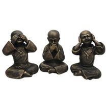 Trio Buda Chinês Cego Surdo e Mudo estátua