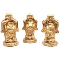 Trio Buda da Prosperidade Não Vejo, Não Falo, Não Ouço (16cm) - Relaxar e Meditar