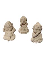Trio Buda Decorativo Enfeite Meditando Sabedoria Proteção