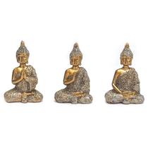 Trio buda decorativo Enfeite Resina Meditando kit com 3 modelo a escolher Budismo Sabedoria Monge Hindu Sábio Bebê Ceg