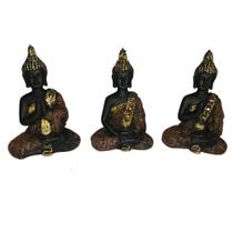 Trio Buda Em 3 Posições Resina 6 cm - Braswu