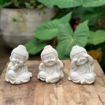 Trio Budas Sábios - Marmorite- 12cm