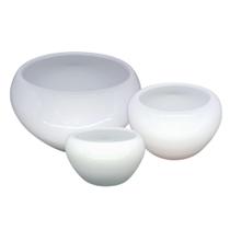 Trio Cachepot Vasinhos Arranjo Orquídea Suculentas Centro de Mesa Vaso Cerâmica