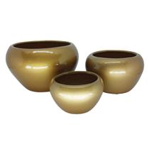 Trio Cachepot Vasinhos Arranjo Orquídea Suculentas Centro de Mesa Vaso Cerâmica