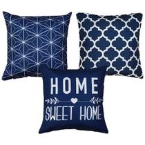 Trio Capa Almofada Home Sweet Home Geometria Treliça 45x45 Trio Capa Almofada Home Sweet Home Geometria Treliça 45x45