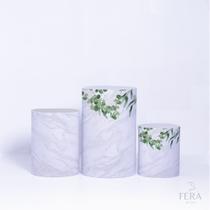 Trio Capa Cilindro 3d Festa Infantil Sublimado Veste Fácil C/elástico Folhas