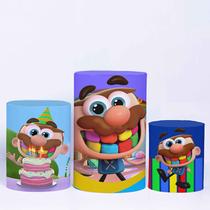 Trio Capa Cilindro 3d Festa Infantil Sublimado Veste Fácil c/ Elástico José Comilão - Fera Print Trio Capa Cilindro 3d Festa Infantil Sublimado Veste Fácil c/ Elástico José Comilão - Fera Print