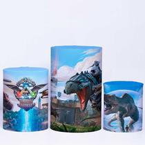 Trio Capa Cilindro 3d Festa Mundo ARK Sublimado Veste Fácil C/elástico Trio Capa Cilindro 3d Festa Mundo ARK Sublimado Veste Fácil C/elástico