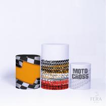 Trio Capa Cilindro 3d Festa Sublimado Veste Fácil C/elástico Motocross
