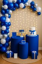 Trio Capa Cilindro Festa Decorativas em Helanca Sublimada para Mesa Principal, OPPS