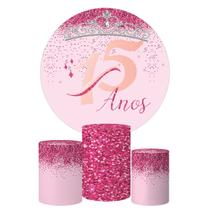 Trio Capa Cilindro + Painel Redondo 15 Anos Mod 04 Trio Capa Cilindro + Painel Redondo 15 Anos Mod 04