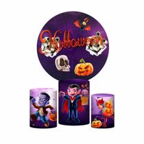 Trio Capa Cilindro + Painel Redondo 3D Halloween 1,50M Veste