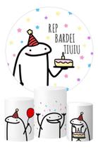 Trio Capa Cilindro + Painel Redondo Bento Cake Flork 1,5x1,5 Trio Capa Cilindro + Painel Redondo Bento Cake Flork 1,5x1,5
