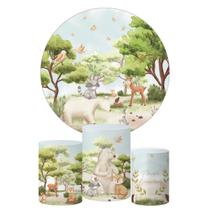 Trio Capa Cilindro + Painel Redondo Bosque Encantado Trio Capa Cilindro + Painel Redondo Bosque Encantado