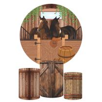 Trio Capa Cilindro + Painel Redondo Cavalo