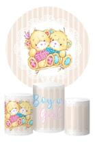 Trio Capa Cilindro + Painel Redondo Chá Revelação 1,5x1,5m Trio Capa Cilindro + Painel Redondo Chá Revelação 1,5x1,5m