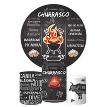 Trio Capa Cilindro + Painel Redondo Churrasco