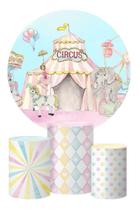 Trio Capa Cilindro + Painel Redondo Circo 1,5x1,5m Tecido Trio Capa Cilindro + Painel Redondo Circo 1,5x1,5m Tecido