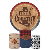 Trio Capa Cilindro + Painel Redondo Country Cavalo Trio Capa Cilindro + Painel Redondo Country Cavalo