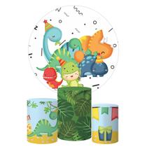 Trio Capa Cilindro Painel Redondo Dino Baby Cute