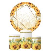 Trio Capa Cilindro + Painel Redondo Girassol Mod 01