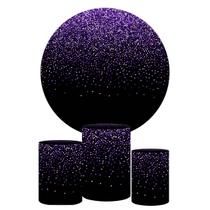 Trio Capa Cilindro + Painel Redondo Glitter Roxo Trio Capa Cilindro + Painel Redondo Glitter Roxo