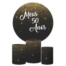 Trio Capa Cilindro + Painel Redondo Meus 50 Anos Trio Capa Cilindro + Painel Redondo Meus 50 Anos
