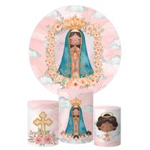 Trio Capa Cilindro + Painel Redondo Nossa Senhora Trio Capa Cilindro + Painel Redondo Nossa Senhora