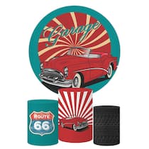 Trio Capa Cilindro + Painel Redondo Retro Mod03