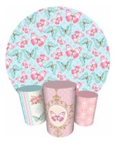 Trio Capas Cilindro + Painel 1,50m Borboletas Borboleta