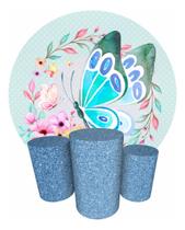 Trio Capas Cilindro + Painel 1,50m Borboletas Borboleta