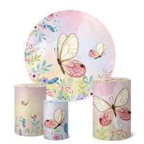 Trio Capas Cilindro + Painel 1,50m Borboletas Borboleta