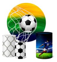 Trio Capas Cilindro + Painel 1,50m Futebol Trio Capas Cilindro + Painel 1,50m Futebol
