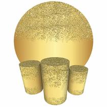 Trio Capas Cilindro + Painel 1,50m Glitter Trio Capas Cilindro + Painel 1,50m Glitter