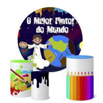 Trio Capas Cilindro + Painel 1,50m O Maior Pintor do Mundo