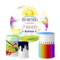 Trio Capas Cilindro + Painel 1,50m O Maior Pintor do Mundo